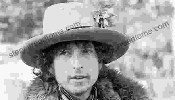 A Black And White Portrait Of Bob Dylan, Wearing A Cowboy Hat And Looking Directly At The Camera. ICONS Lawrence Grobel