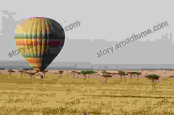 A Couple Floating Over The African Savanna In A Hot Air Balloon, Witnessing The Sunrise Over The Vast Landscape FORTUNE FOLLY AND A THOUSAND FATES: A Disastrously Impulsive Honeymoon In Africa