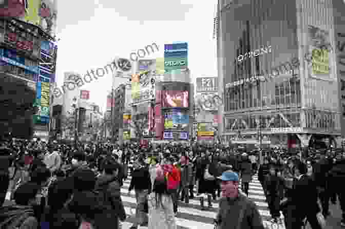 Crowds Of People Crossing A Busy Intersection In Shibuya Japanese Tokyo Scenery Part 14: Tokyo Landscape