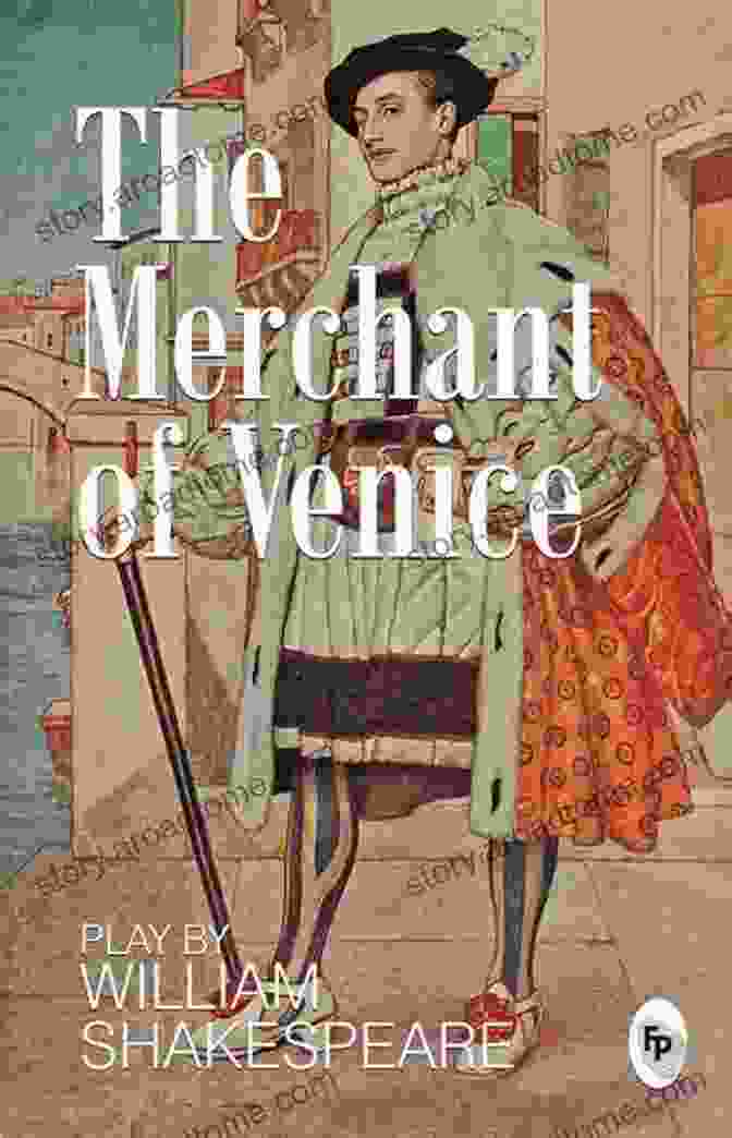 The Merchant Of Venice Annotated Book Cover With Shakespeare's Portrait And Venetian Architecture Backdrop The Merchant Of Venice Annotated