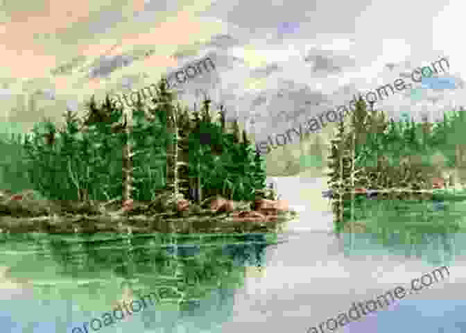 Watercolor Painting Of A Vibrant Landscape With Mountains And A Lake You Can Also Paint The Aatercolor